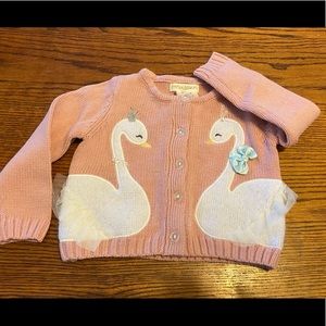 Cynthia Rowley baby sweater.  Swans. Size 12 month
